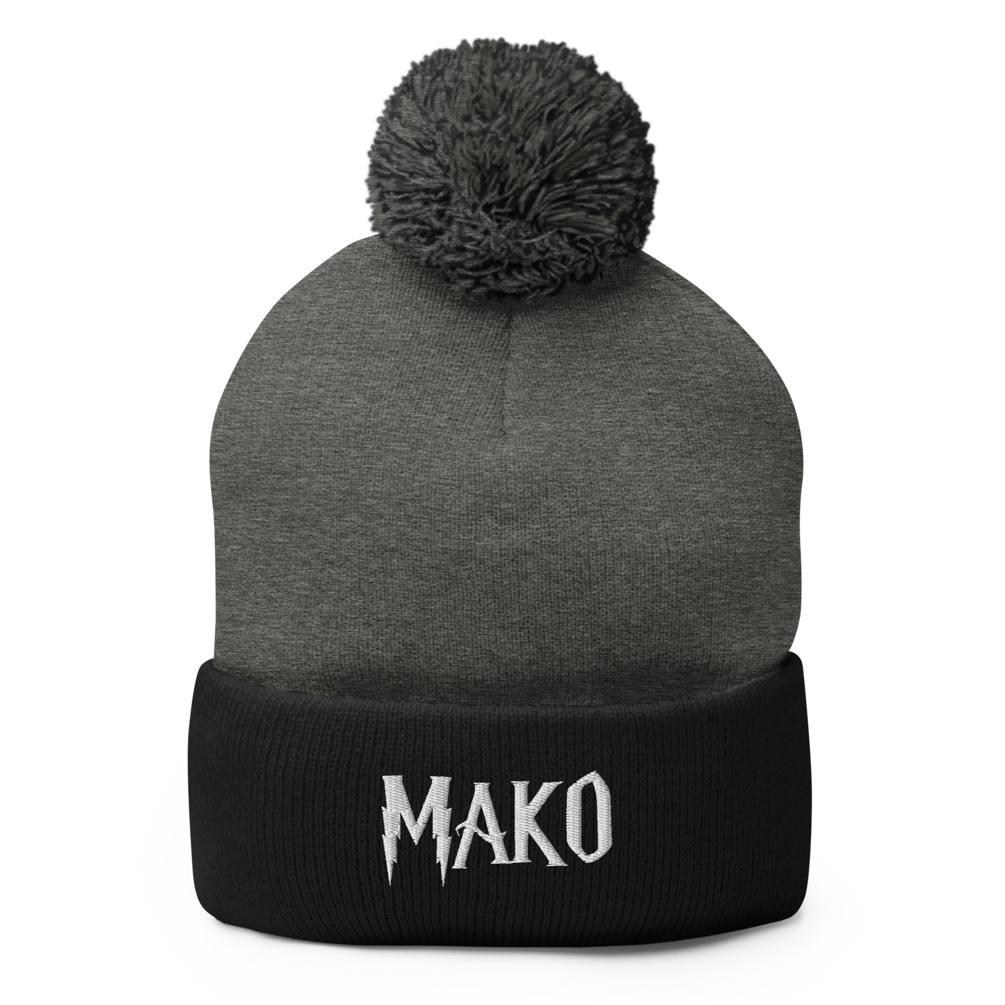 Mako White Pom-Pom Beanie