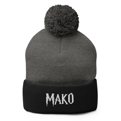 Mako White Pom-Pom Beanie