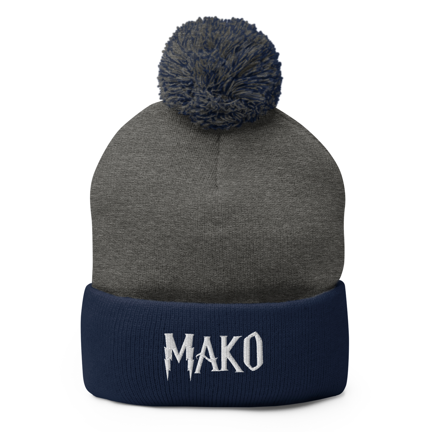 Mako White Pom-Pom Beanie