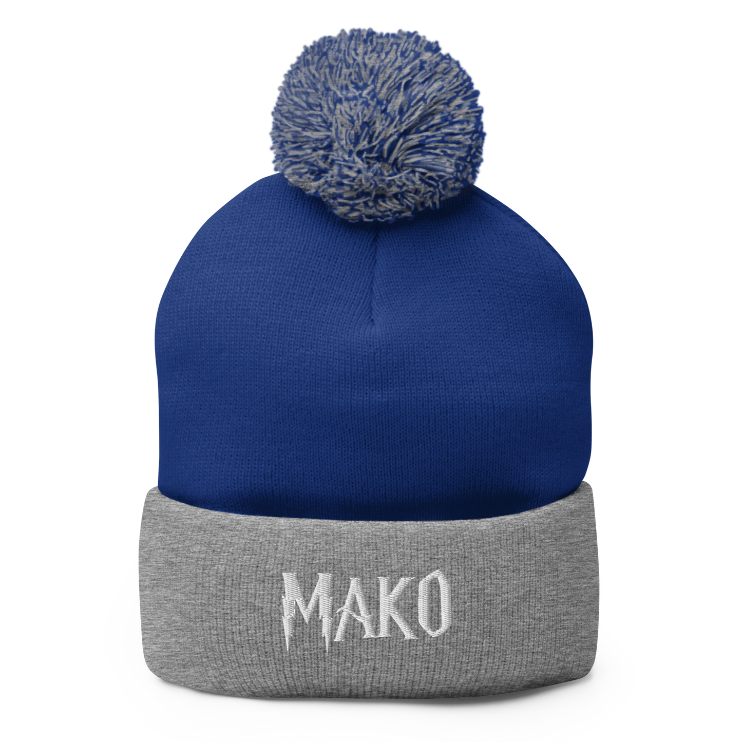 Mako White Pom-Pom Beanie