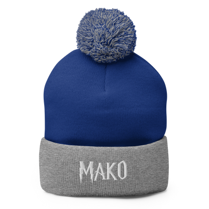 Mako White Pom-Pom Beanie